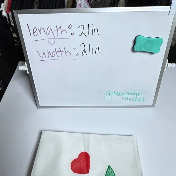 I Love Blueberries Large Square Handkerchief Dinner Napkin White Tea Towel - Picture 5 of 5